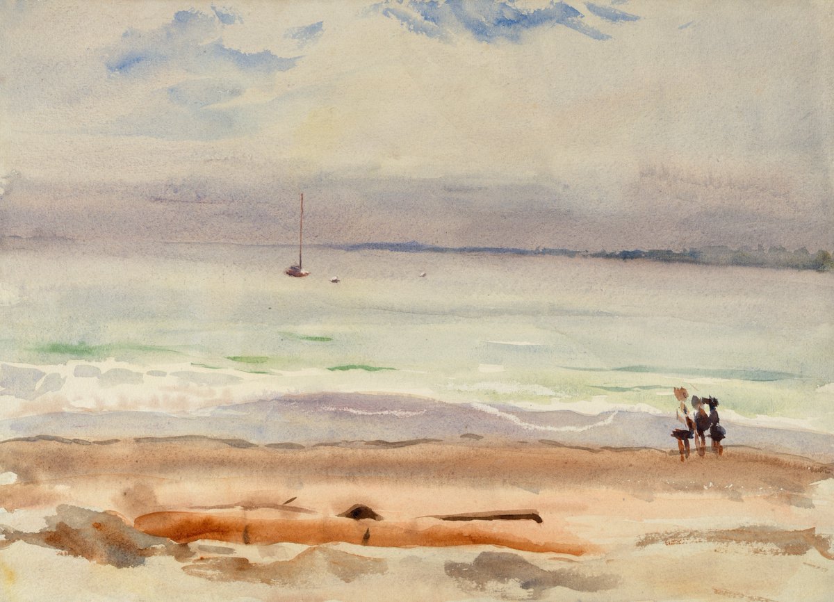 metmuseum's tweet photo. Emily Sargent, sister to John Singer Sargent, capture the world with a clarity and expressiveness that were all her own.

NOW ON VIEW— “Emily Sargent: Portrait of a Family” showcases recently rediscovered watercolors that reveal her singular artistic voice within the creative and complex world of the Sargent family.⁣

Drawn entirely from The Met collection, the exhibition traces the Sargent family’s creative legacy, highlighting Emily’s close bond with her brother and the different paths their artistic lives would take.

On view through March 8, 2026.

🎨 Emily Sargent (American, 1857–1936). Sea with Boat & Figure, Pride's Crossing, 1923. Watercolor and opaque watercolor on paper.