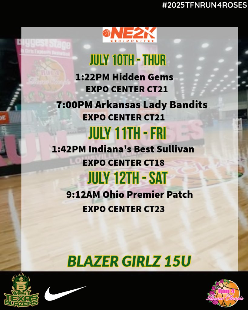 jolene_ell22's tweet photo. Come out and see me and the 15U West Texas Blazer girls play at the Run 4 Roses Classic in Louisville, Kentucky this weekend.  Let's go! https://t.co/jUfLQonvwA