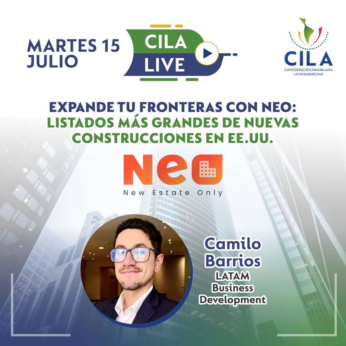 🎥✨ ¡Llega un nuevo CILA LIVE!

🔑 Descubre cómo acceder a oportunidades exclusivas en el mercado inmobiliario más competitivo del mundo.

🔗 Reserva tu lugar aquí 👉 shorturl.at/GO5uQ