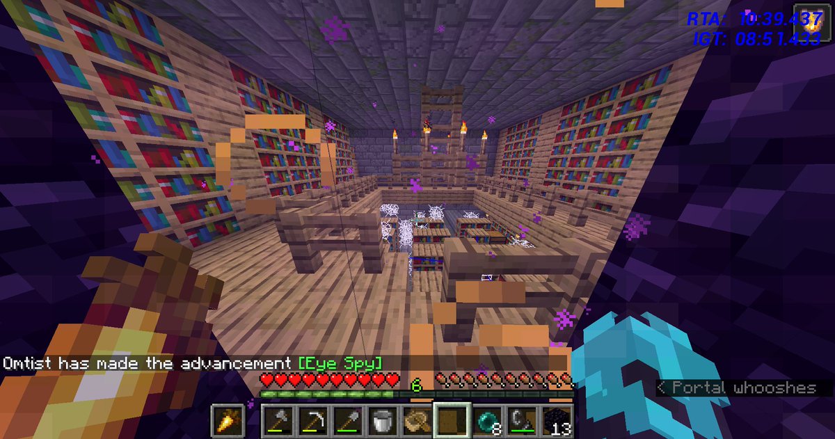 omtist's tweet photo. i blinded into stronghold lol 
seed (-180 260 next to spawner):2410029344270432785 https://t.co/5SLMC11qp0