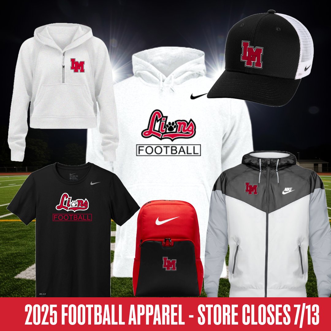 TheLMFootball's tweet image. Hoodies, Joggers, Backpacks and more! Get your 2025 Football apparel before the store closes on July 13th! With brands you love like Nike, Lululemon and more. ow.ly/ZUIS50WnbEA
#footballapparel #linnmarfootball #wearelinnmar