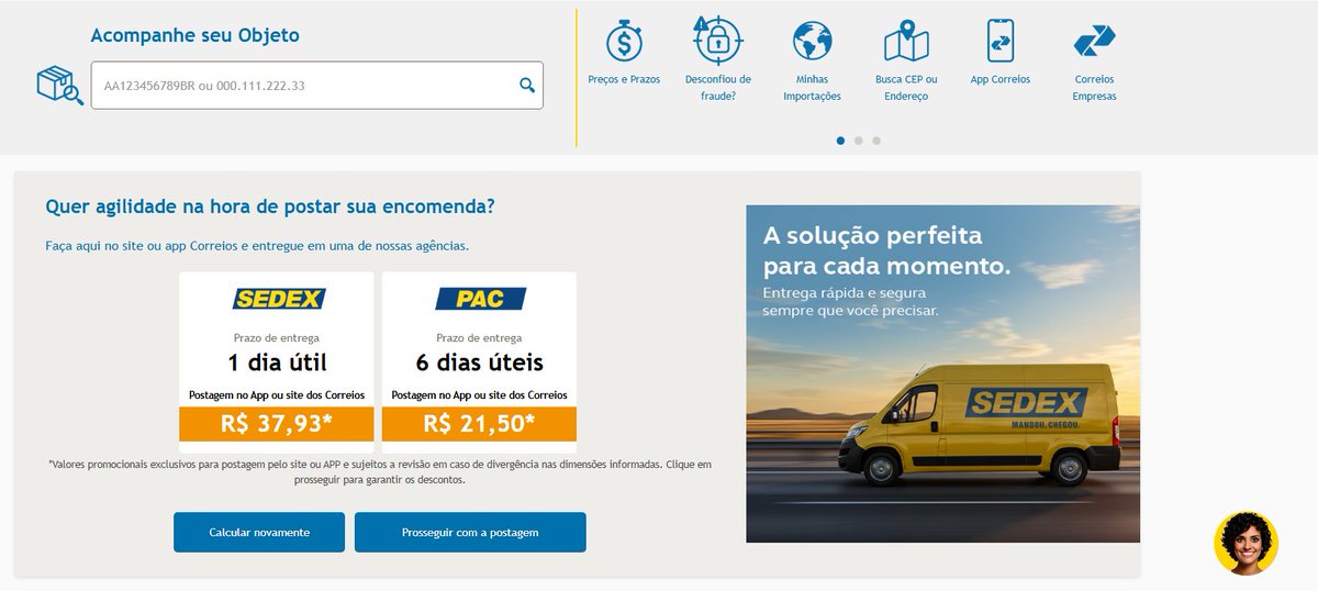 Jederson2's tweet photo. @correiosBR esse e o prazo quando calcula o envio e quando vai na agencia falam que entregam no mesmo dia, porem não entregaram a minha encomenda, se eu não tivesse pressa pagava por PAC. https://t.co/k3liuiZ6Hi