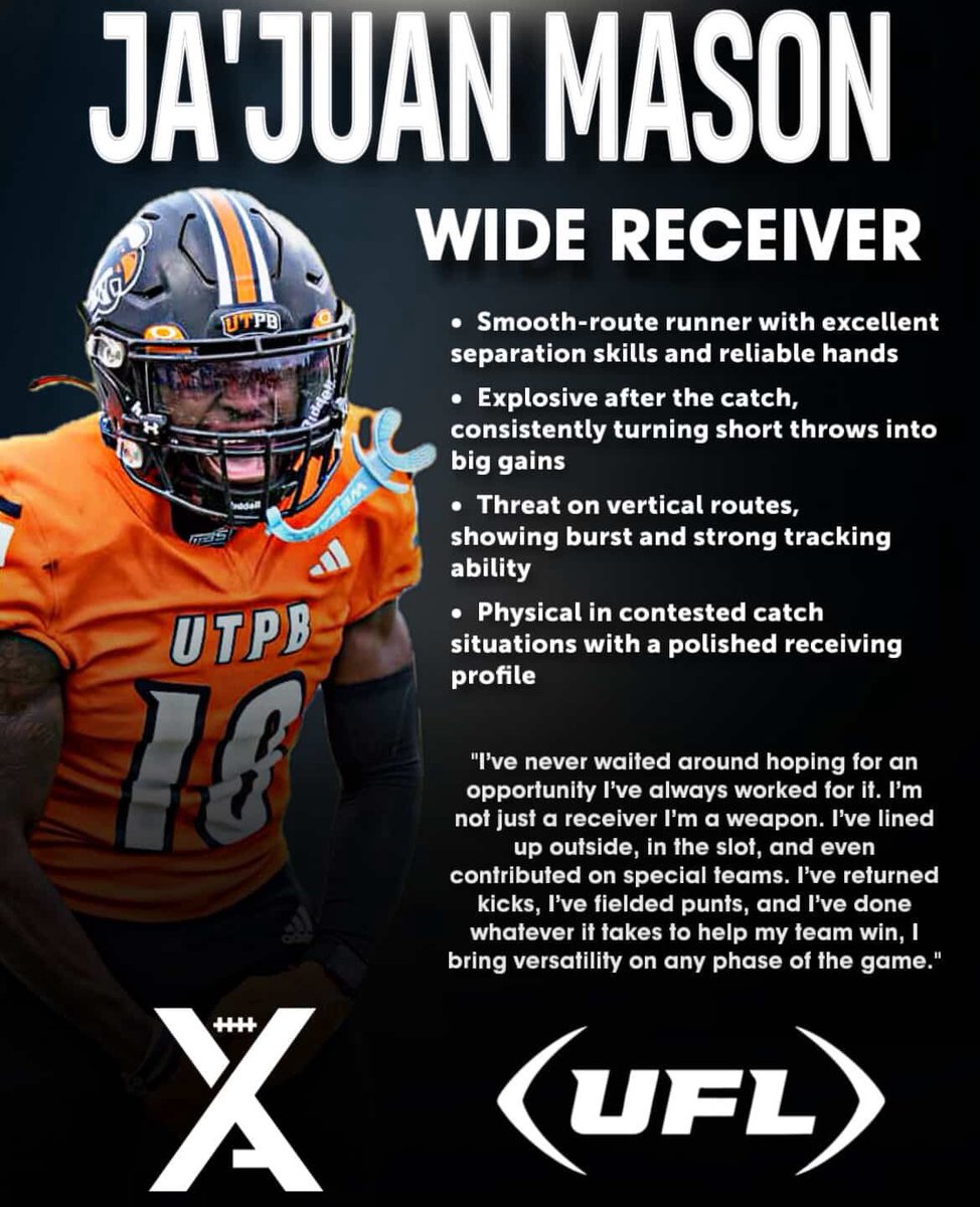 You deserve all the praise lord 🙏🏾‼️ all UFL showcases and teams I’m locked in and ready to work! #UFL