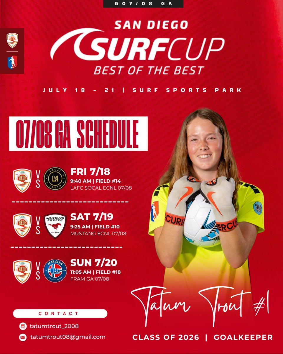 Excited for Surf Cup! I hope to see you all there!