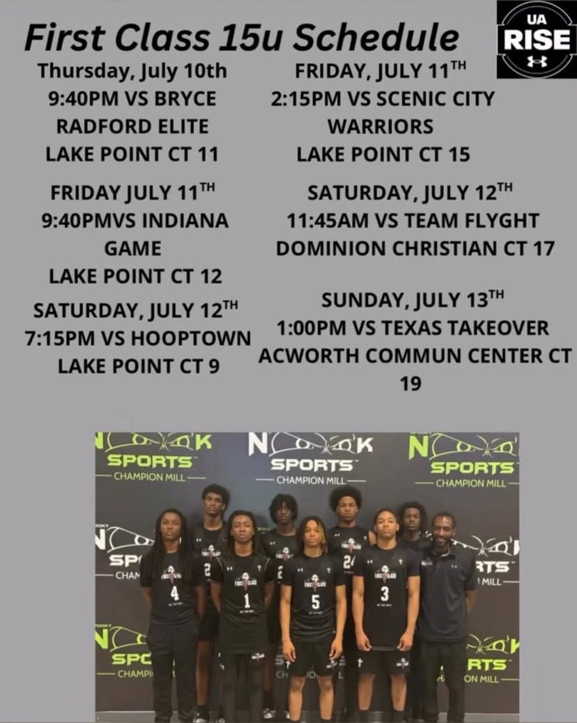 Schedule for this weekend in Atlanta for the under Armour  rise circuit