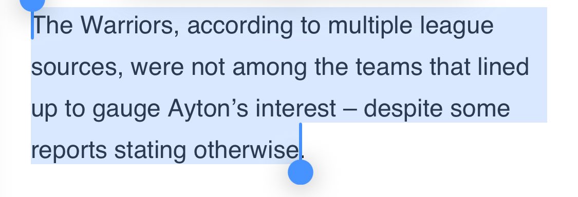 Wow. To not even CALL is kinda nuts to me. Idc what yall think of Ayton or his attitude— he would have addressed several of our flaws and is undeniably better than any center we have now, even if you included Loon