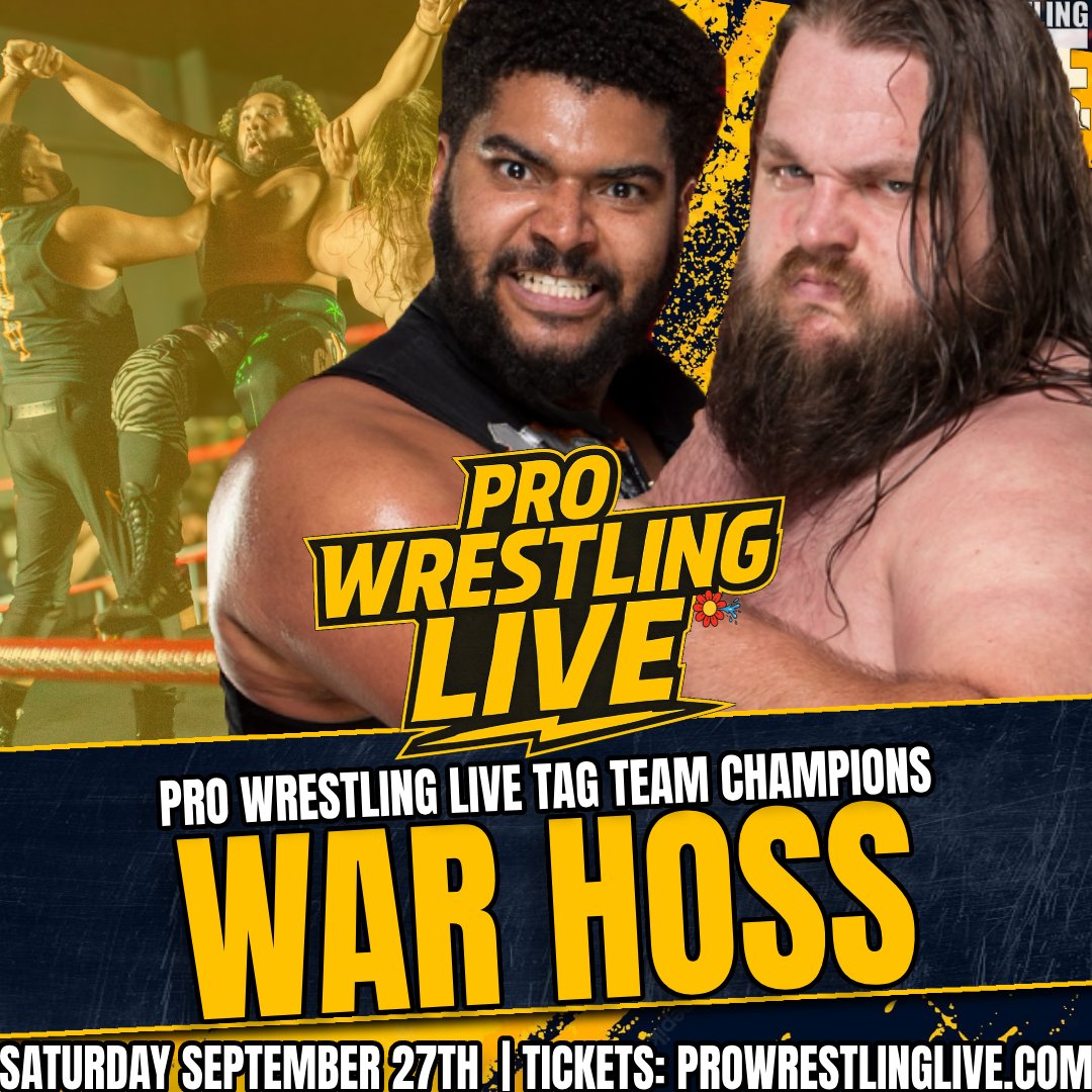The next competitors signed for Pro Wrestling Live* on 9/27/25 are the Pro Wrestling Live Tag Team Champions War Hoss!

🎟️ prowrestlinglive.com

#wrestling #prowrestling #prowrestlinglive #columbus #blacklick #franklincounty #ohio