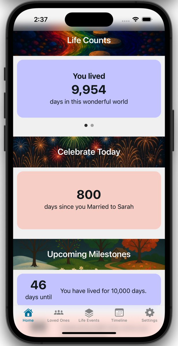 tedwuusa's tweet photo. My app finally made it to TestFlight. Looking for testers to give it a try and give feedback.

Celebrate Every Sunrise with Count In Days!
Turns hidden milestones like your 7,777th day on Earth  into reasons to celebrate, reflect, and share.

https://t.co/jGpNCRsBD1 https://t.co/lKZDqGHmFD