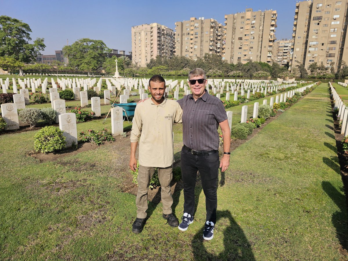 KHALELAWAJA's tweet photo. Despite the surrounding circumstances, but our @CWGC UK managers always support us. It was a great day meeting Barry and James. @barryjmurph https://t.co/UABufNuOGj
