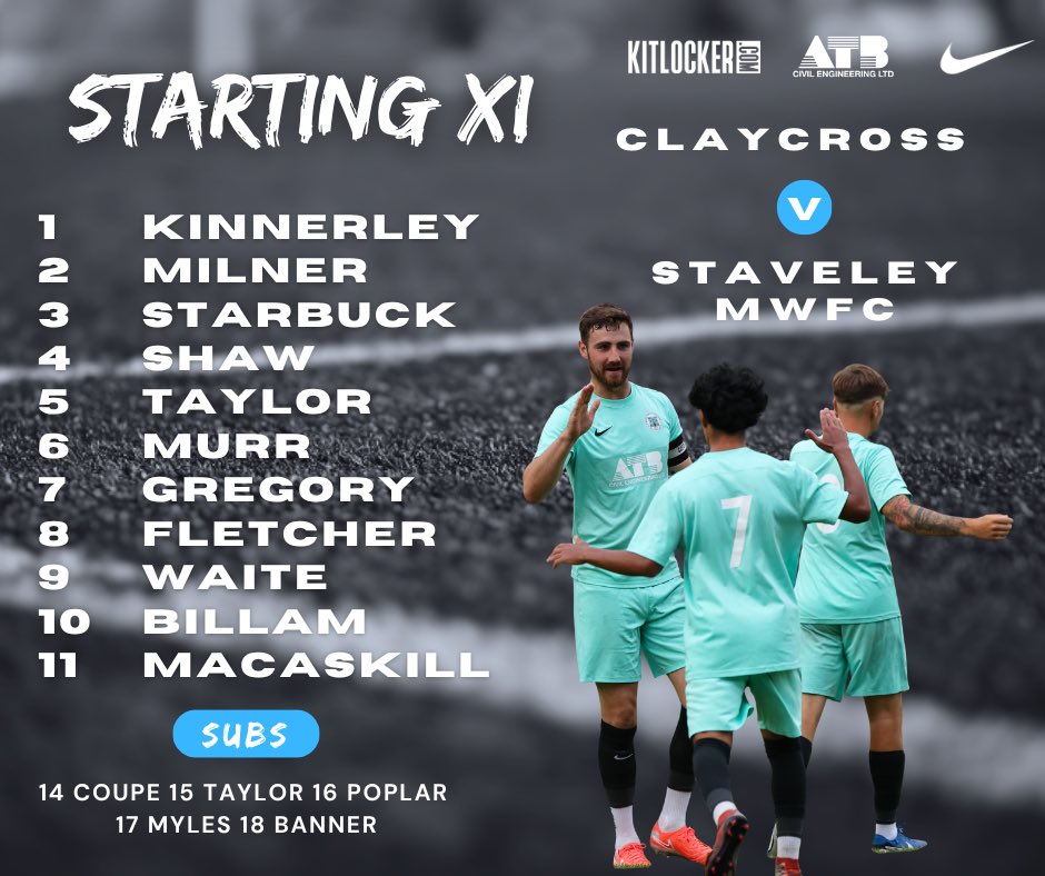 claycrosstownfc's tweet photo. 📄 Team News

Here’s how we lineup for the first half of tonight’s clash with @StaveleyMWFC 

Up the Cross! https://t.co/mm8V1qn7qh