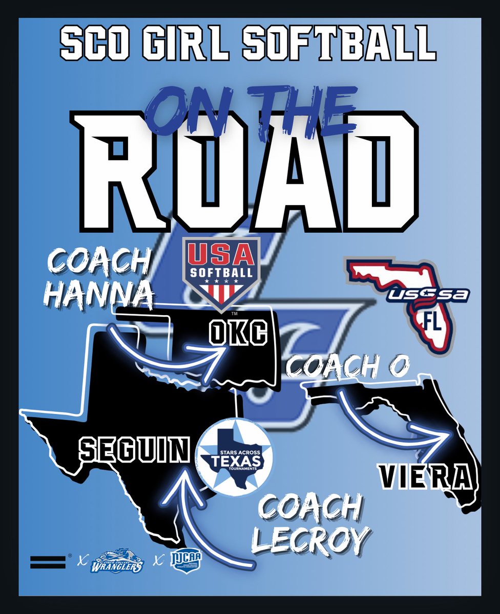 Cisco College Softball (@ciscocollegesb) on Twitter photo ✈️ ON THE ROAD ✈️
We’re on hunt for future #ScoGirls
<a href="/TheCoachLeCroy/">The Coach LeCroy🥎</a> is in Seguin, Tx
<a href="/CoachAHanna/">Coach Hanna</a> will be up at OKC
& <a href="/CoachOCisco/">CoachOCisco</a> will be in the Sunshine state!!!
DM us your schedule!
See y’all on the dirt!
#ScoGirlSB ✈️ ON THE ROAD ✈️
We’re on hunt for future #ScoGirls
<a href="/TheCoachLeCroy/">The Coach LeCroy🥎</a> is in Seguin, Tx
<a href="/CoachAHanna/">Coach Hanna</a> will be up at OKC
& <a href="/CoachOCisco/">CoachOCisco</a> will be in the Sunshine state!!!
DM us your schedule!
See y’all on the dirt!
#ScoGirlSB