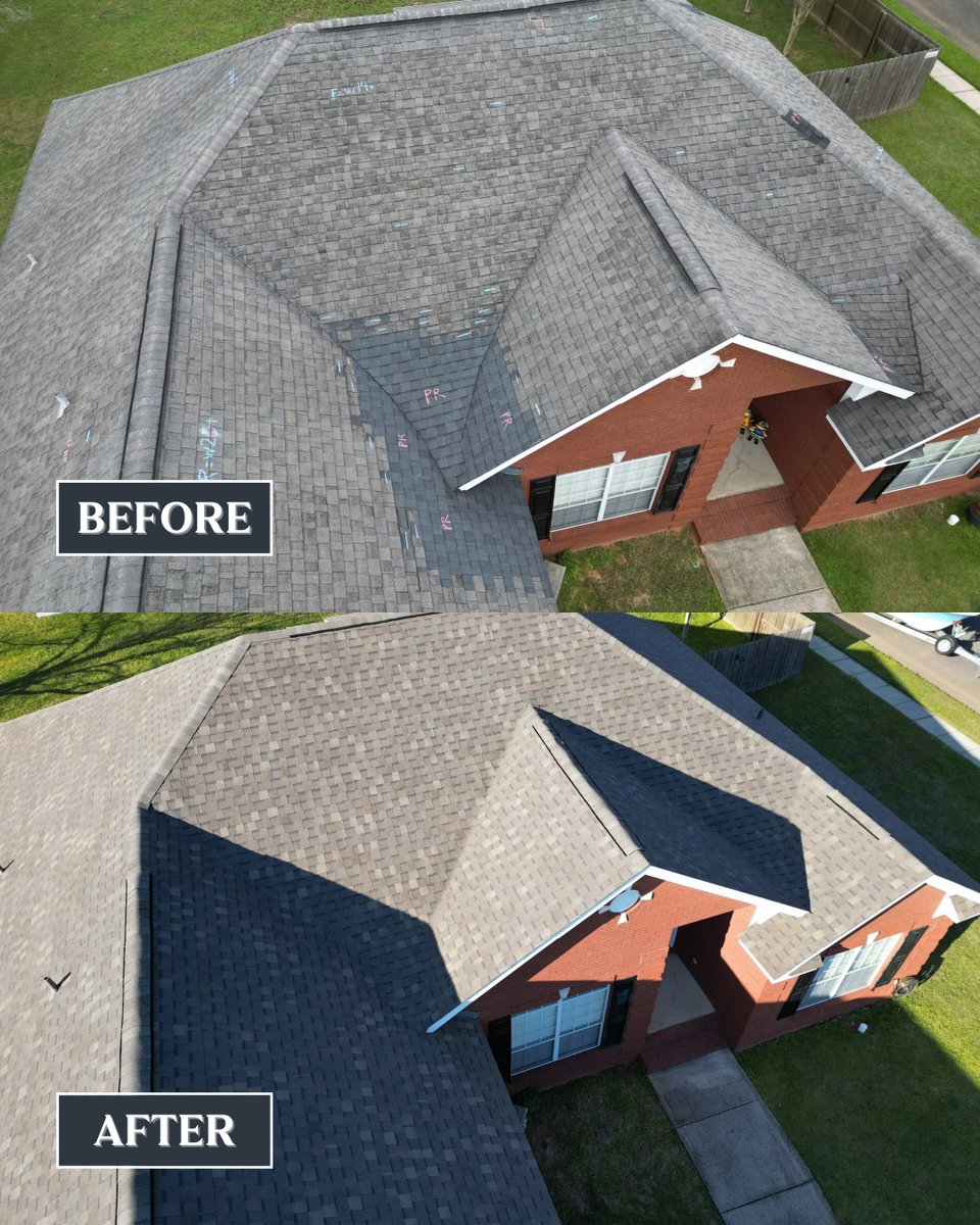 wisebuildersrnr's tweet image. ✨ What a transformation! ✨
Check out this stunning before & after featuring Pinnacle® Pristine Shingles in the color: Weathered Wood. 🏠👏
#Roofing #BeforeAndAfter #WiseBuildersRnR #WiseChoice #HomeMakeover