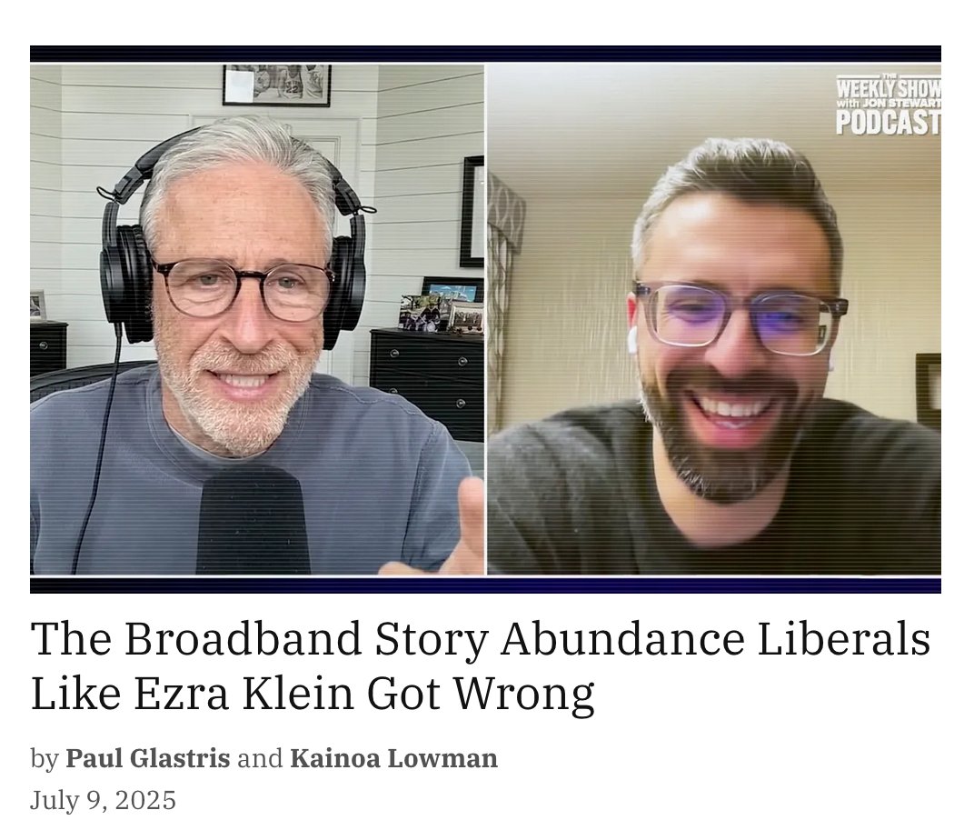 klowmn's tweet image. .@glastris and I dove deep into the weeds of the BEAD program, and US internet policy since the ’90s, for this new @monthly essay.
TLDR-don't let Abundos/Republicans tell you over-regulation is the reason rural Americans don't have broadband. Some highlights (1/x)