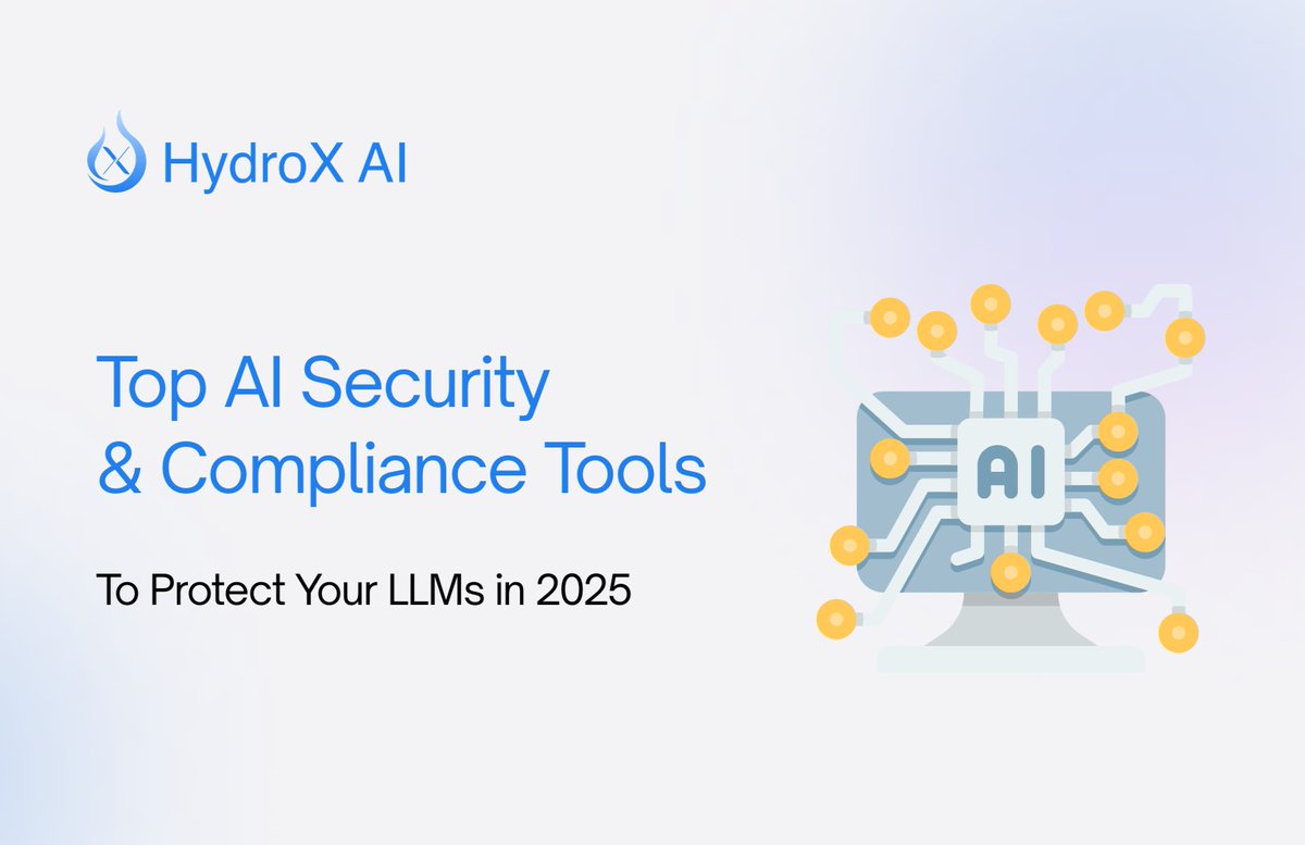 HydroX AI (@hydrox_ai) on Twitter photo Top AI Security & Compliance Tools to Protect Your LLMs in 2025
In 2025, enterprises face a new wave of threats: jailbreaks, prompt injection, model theft & compliance failures.
Here are the Top AI Security & Compliance Tools to protect your LLMs π§΅
1. AI Firewalls for LLMs Top AI Security & Compliance Tools to Protect Your LLMs in 2025
In 2025, enterprises face a new wave of threats: jailbreaks, prompt injection, model theft & compliance failures.
Here are the Top AI Security & Compliance Tools to protect your LLMs π§΅
1. AI Firewalls for LLMs