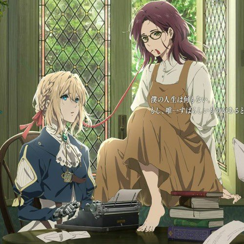 dailybutchfemme's tweet image. Butchfemme couple of the day is Violet and Amy from Violet Evergarden (Implied feelings, butchfemme headcanon). Amy is the femme and Violet is the butch!