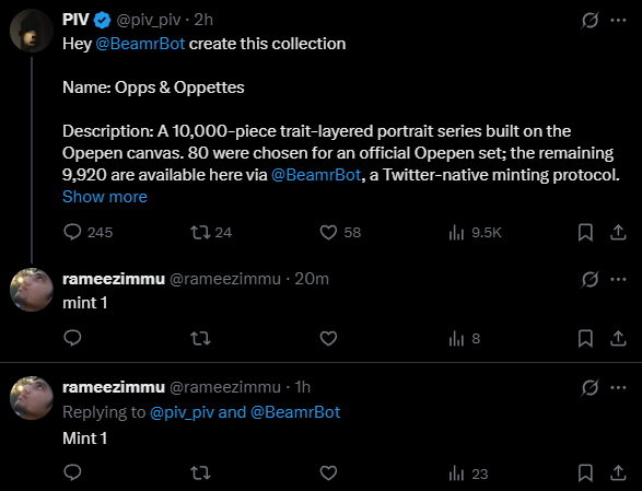 rameezimmu's tweet photo. Hello @BeamrBot @michaelhirsch @piv_piv, I'm unable to mint Opps &amp; Oppettes. I even replied two times, please help https://t.co/5JAbrPRK7z