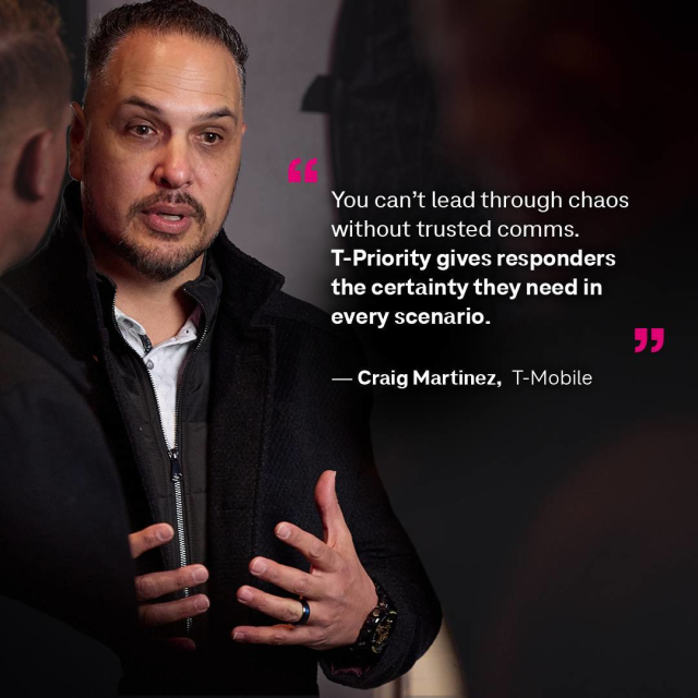 Craig Martinez Public Safety Advisor at T-Mobile is helping agencies choose networks that hold up under pressure. T-Priority is designed by field experience to stay clear, fast, &amp; prioritized when the heat is on. Exploring options for your agency? Reach... bit.ly/3IkD9Ou