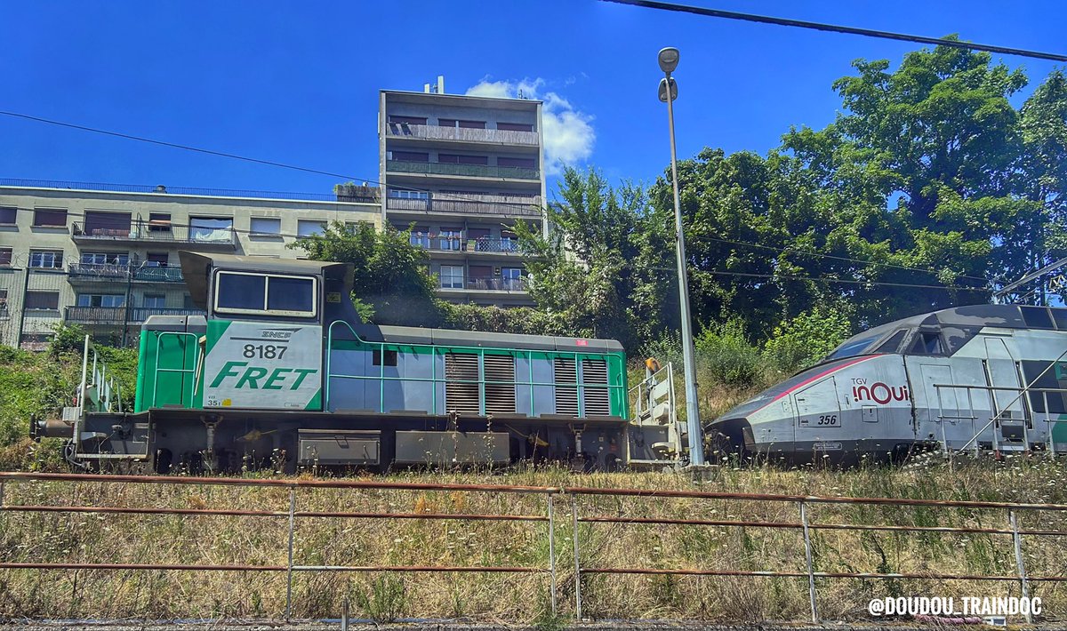 Doudou_TrainDoc's tweet image. Yo mon yo-yo ! 🪀🚄

📖 : Non ce TGV Mamie Zinzin n’est pas en panne, elle se rend sur des voies de maintenance spéciales dépourvues de caténaire ⚡️❌ d’où sa pousse par un locotracteur Y8100 surnommé Yoyo 🚂🚄…