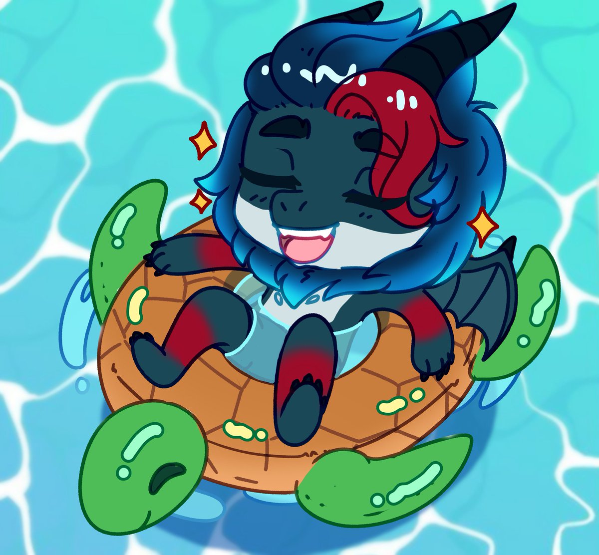 Ya que llega el verano que mejor que un chapuzón 

Gran dibujito de <a href="/Yenix_12/">Yenix12</a> lo adoro.  🩵❤️