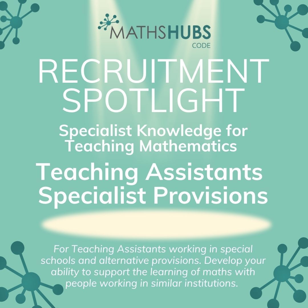 CODEMathsHub's tweet image. Another Recruitment Spotlight and we think this one is rather special (pardon the pun!)
We're running a new Subject Knowledge for Teaching Mathematics Teaching Assistants - Specialist Provisions Programme for the 2025.26 academic year.
Interested? Follow the QR code
