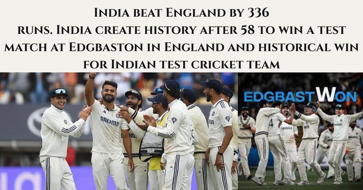 Iconic movement for the young test cricket team to win a test for the first time at Edgbaston,Birmingham in England.