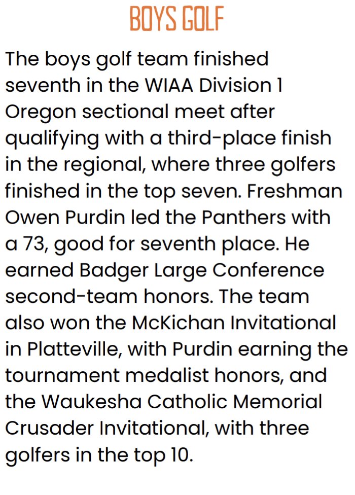 Boys Golf Year end highlights