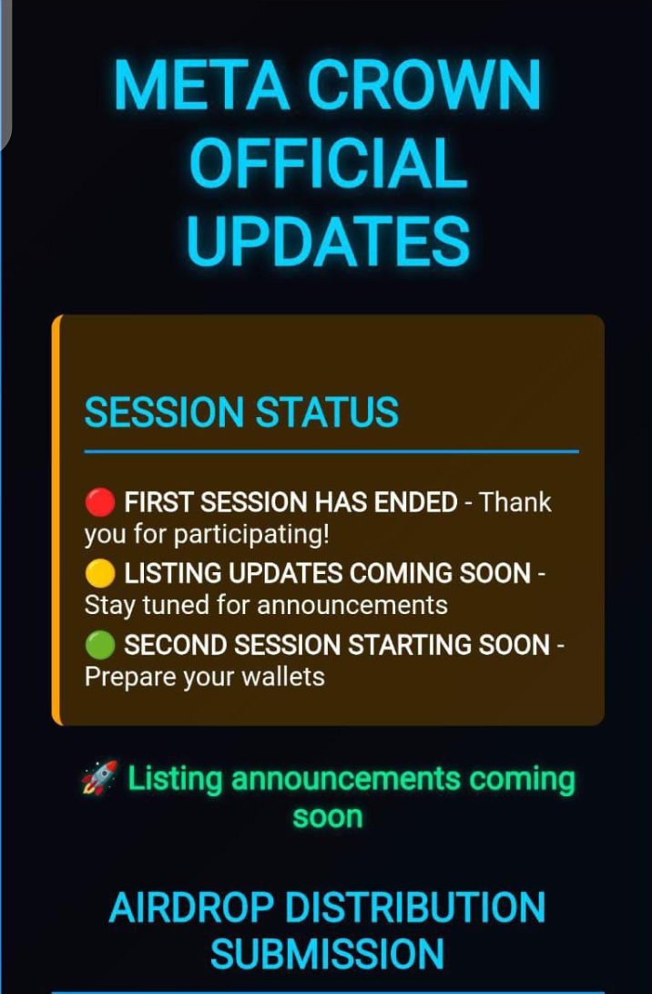 MetaCrown0100's tweet photo. Meta Crown mining is ended now😍😍
Next listing announcement will soon👑🔥🔥 https://t.co/H9fJggS84Z