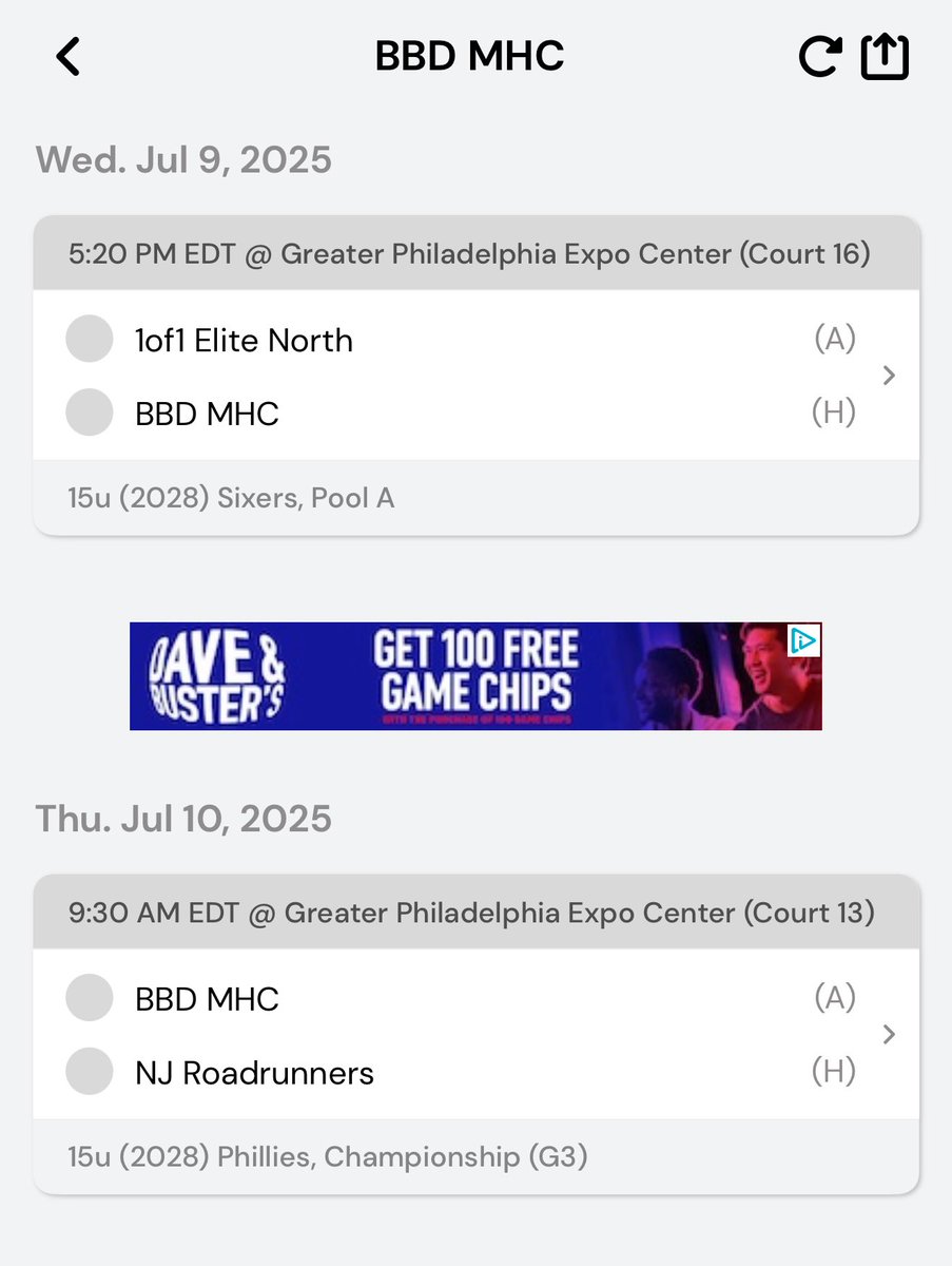 My schedule for <a href="/madehoops/">MADE Hoops</a> Summer Live in Philadelphia playing with <a href="/BallByDesign/">BallByDesign</a>