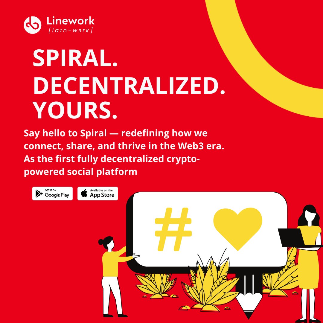 LineworkApp's tweet image. Real voices. Real freedom. Spiral is the future of social.🤯
Social media, the way it should be: secure, open, and free.🤩
👉Download the Linework app now👈📲
#lineworkapp #socialmedia #DownloadNow #spiral