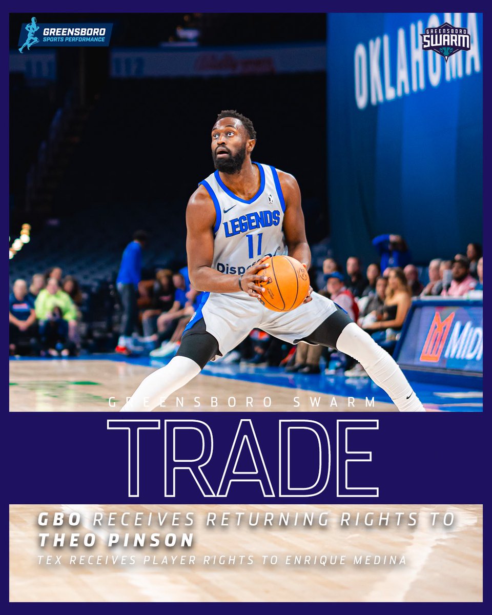Greensboro Swarm (@greensboroswarm) on Twitter photo Weβve received the returning rights to Theo Pinson in a trade with the <a href="/TexasLegends/">Texas Legends</a> Weβve received the returning rights to Theo Pinson in a trade with the <a href="/TexasLegends/">Texas Legends</a>