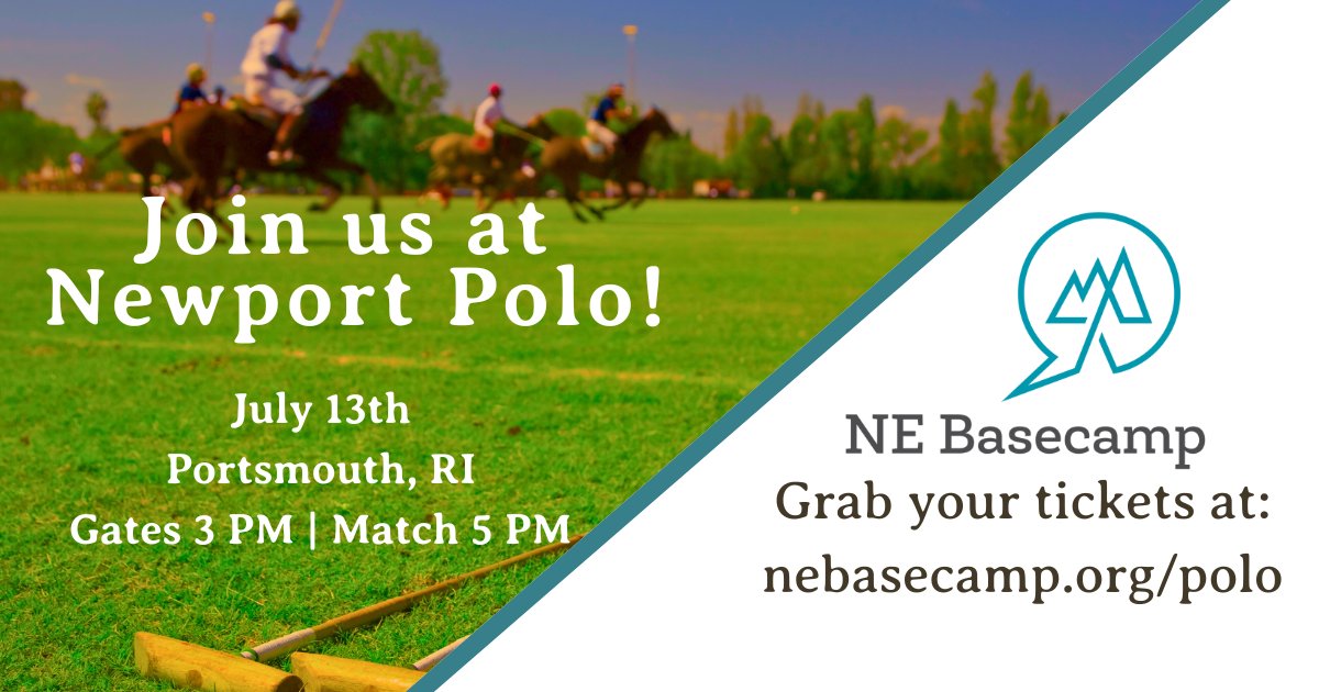 🎟️ It’s almost here — our annual Newport Polo charity day!
📍 Portsmouth, RI
📅 Sat, July 13
🕒 Gates: 3 PM | Match: 5 PM
Bring a blanket, some friends, and enjoy the evening with NE Basecamp.
Tickets: nebasecamp.org/polo
#NEBasecamp #NewportPolo #SummerEvent