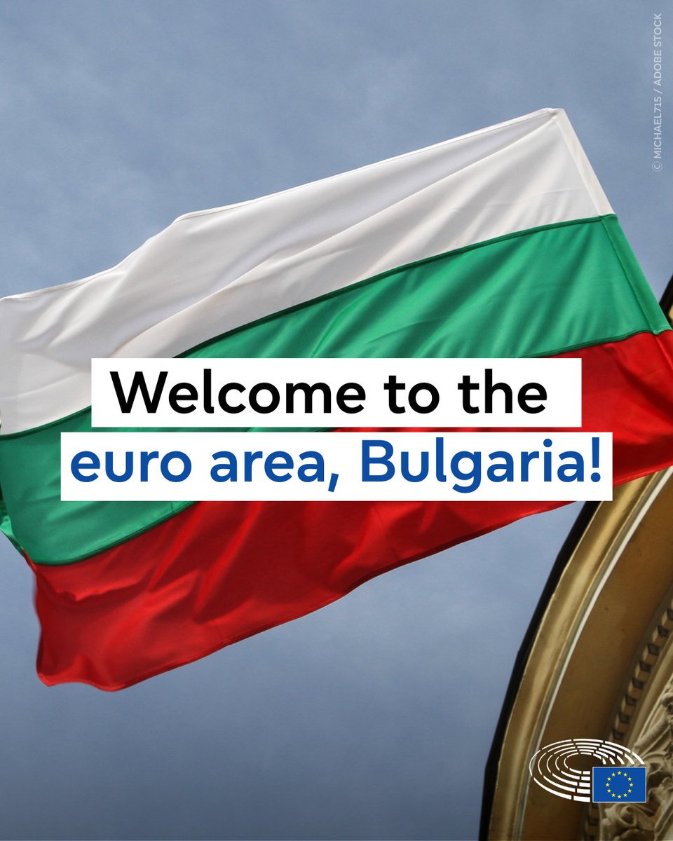 Europarl UK (@epinuk) on Twitter photo Bulgaria is set to join the euro area in 2026 ๐ง๐ฌ ๐ช๐บ
<a href="/Europarl_EN/">European Parliament</a> has endorsed Bulgariaโs adoption of the euro on 1 January 2026. This confirms that the country meets all necessary criteria to become the 21st member of the euro area.
๐ Read more: europa.eu/!yDMGND Bulgaria is set to join the euro area in 2026 ๐ง๐ฌ ๐ช๐บ
<a href="/Europarl_EN/">European Parliament</a> has endorsed Bulgariaโs adoption of the euro on 1 January 2026. This confirms that the country meets all necessary criteria to become the 21st member of the euro area.
๐ Read more: europa.eu/!yDMGND