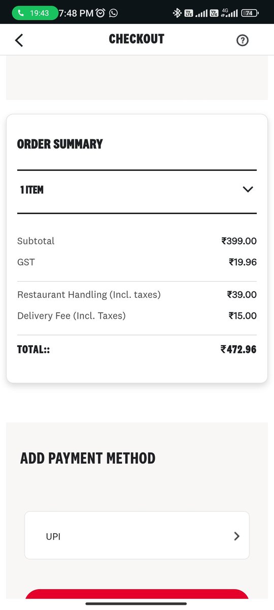 Saran2998's tweet photo. @KFC_India can you explain me what is this restaurant handling charges that your charging for home delivery order? Where am using ur restaurant to pay this charges. https://t.co/GL0vSmdHtD