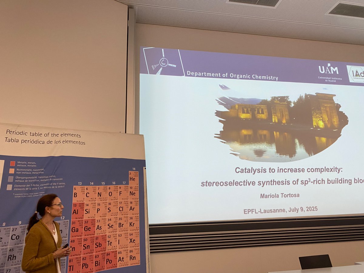LcsoLab's tweet image. Last two organic seminars of the semester now @EPFL_CHEM_Tweet first Prof Mariola Tortosa @TortosaLab from UAM