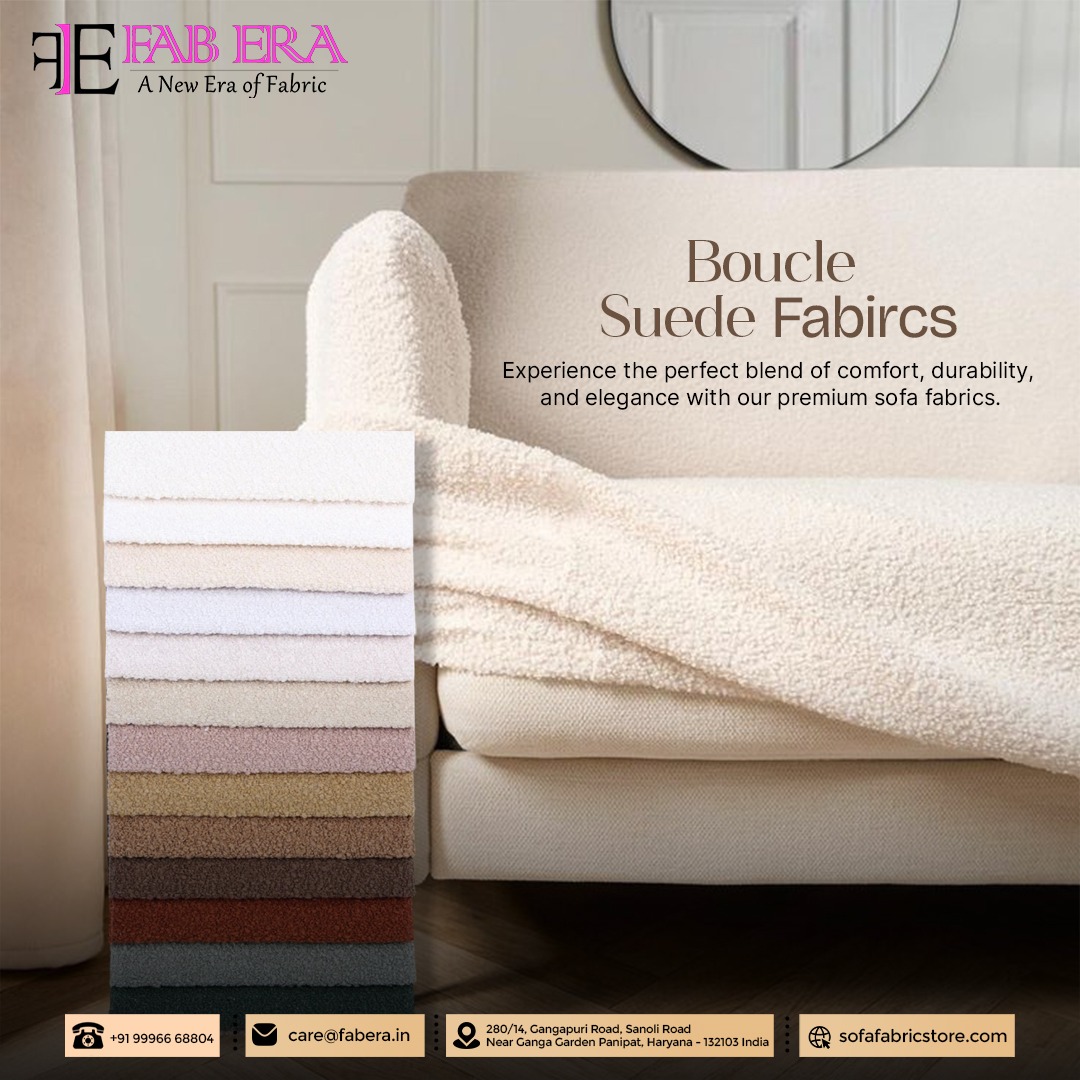 fabera_'s tweet image. Looking for premium upholstery fabric?
Try our Boucle Suede Collection – where elegance meets durability.
Perfect for any home or commercial space.
✨ Available in rich, soothing shades!
#SofaFabric #PanipatFabrics #FabEra #LuxuryLiving