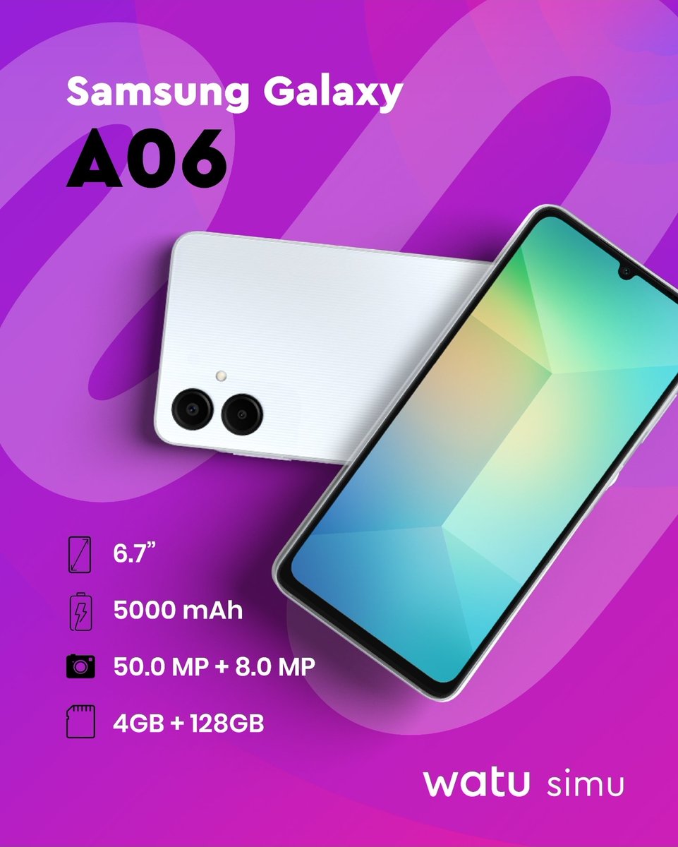 WatuSimu's tweet photo. Explore our range of smartphones and financing options for the perfect smartphone for you! 

To get started, visit one of our select stores today or call us at 0800 722 245 for more details!

#Wednesday #Smartphone #SmartphoneFinancing #WatuSimu #Kenya https://t.co/oI9N4Cijge