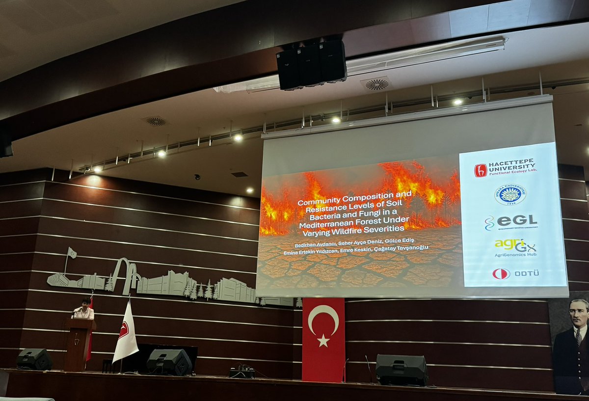 ekoevoder's tweet image. Bedirhan Avdanci presenting their work on the effects of wildfires on soil bacteria and fungi!