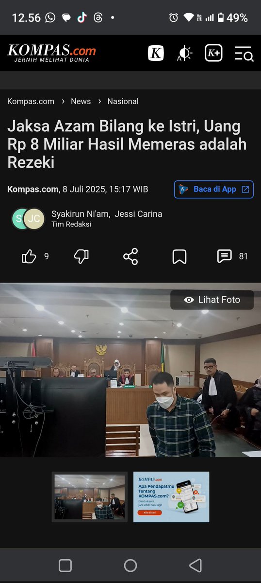 Hadeuh....
Memeras kok rejeki 😓

Yg bikin pernyataan jaksa lagi 
Penegak hukum tp menganggap pelanggaran hukum sbg rejeki..

Pls ya, Kejaksaan, jaksa2 yg begini ini yg perlu dididik ulang.. pengawasan dong ditingkatkan 

Jan wewenang ato anggaran aja yg minta ditambah 😏