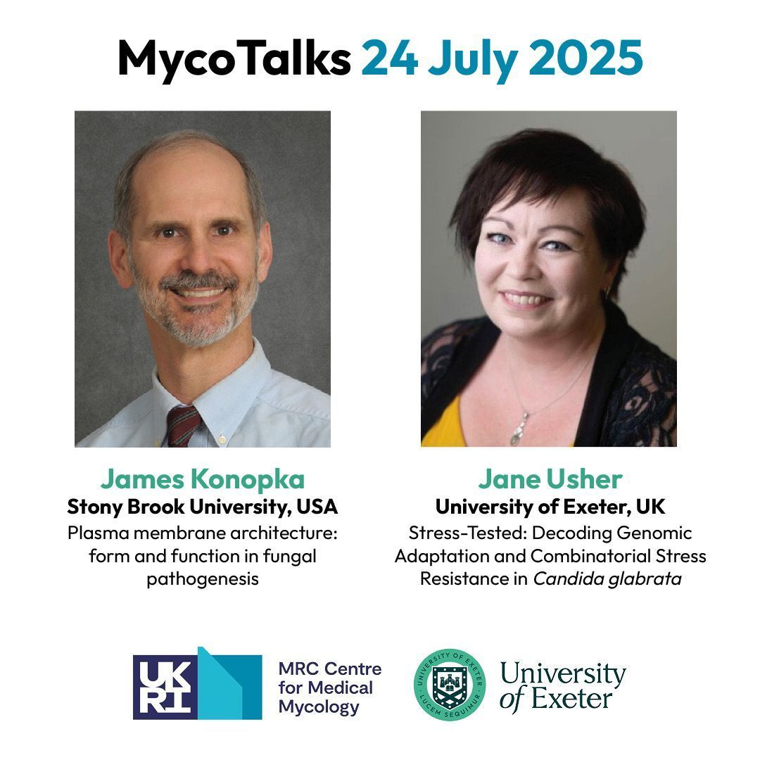 Join us for our next #MycoTalks with James Konopka and Jane Usher
📅 Thursday 24 July
🕓 16:00 (UK time)
💻 Via Zoom
Register for FREE here: Universityofexeter.zoom.us/webinar/regist…