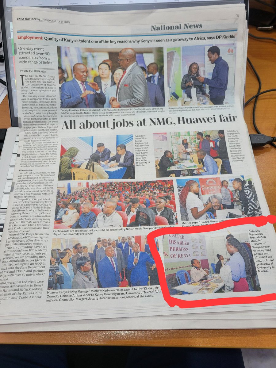 I feature in today's <a href="/NationAfrica/">Daily Nation</a> about the #LEAPJobFair2025 yesterday by <a href="/Huawei/">Huawei</a> thanks to <a href="/UDPKenya/">UDPK</a>
It was heartbreaking that over 90% attendees were qualified job seekers, now equate that with jobless persons with disabilities without the academic qualifications- sad!