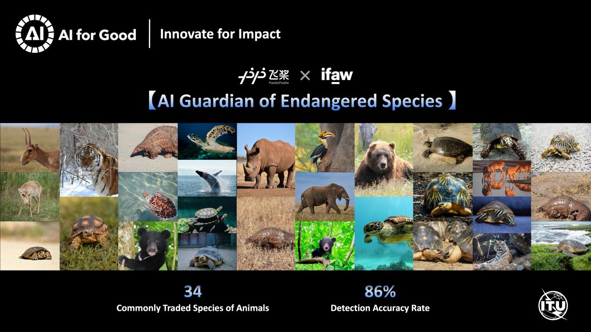 Baidu Inc. (@baidu_inc) on Twitter photo It's an honor to have three Baidu AI for Good use cases recognized at the 2025 <a href="/AIforGood/">AI for Good 🇺🇳 #AIforGood</a> Global Summit and featured in the Innovate for Impact report.
Among them, two were recognized as winning use cases, and the AI Guardian of Endangered Species was invited to be showcased at It's an honor to have three Baidu AI for Good use cases recognized at the 2025 <a href="/AIforGood/">AI for Good 🇺🇳 #AIforGood</a> Global Summit and featured in the Innovate for Impact report.
Among them, two were recognized as winning use cases, and the AI Guardian of Endangered Species was invited to be showcased at