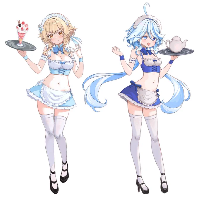 アクスタのサンプル作成用に2枚のイラスト並べてファイル統合したんだけど結構いい感じな気がする!