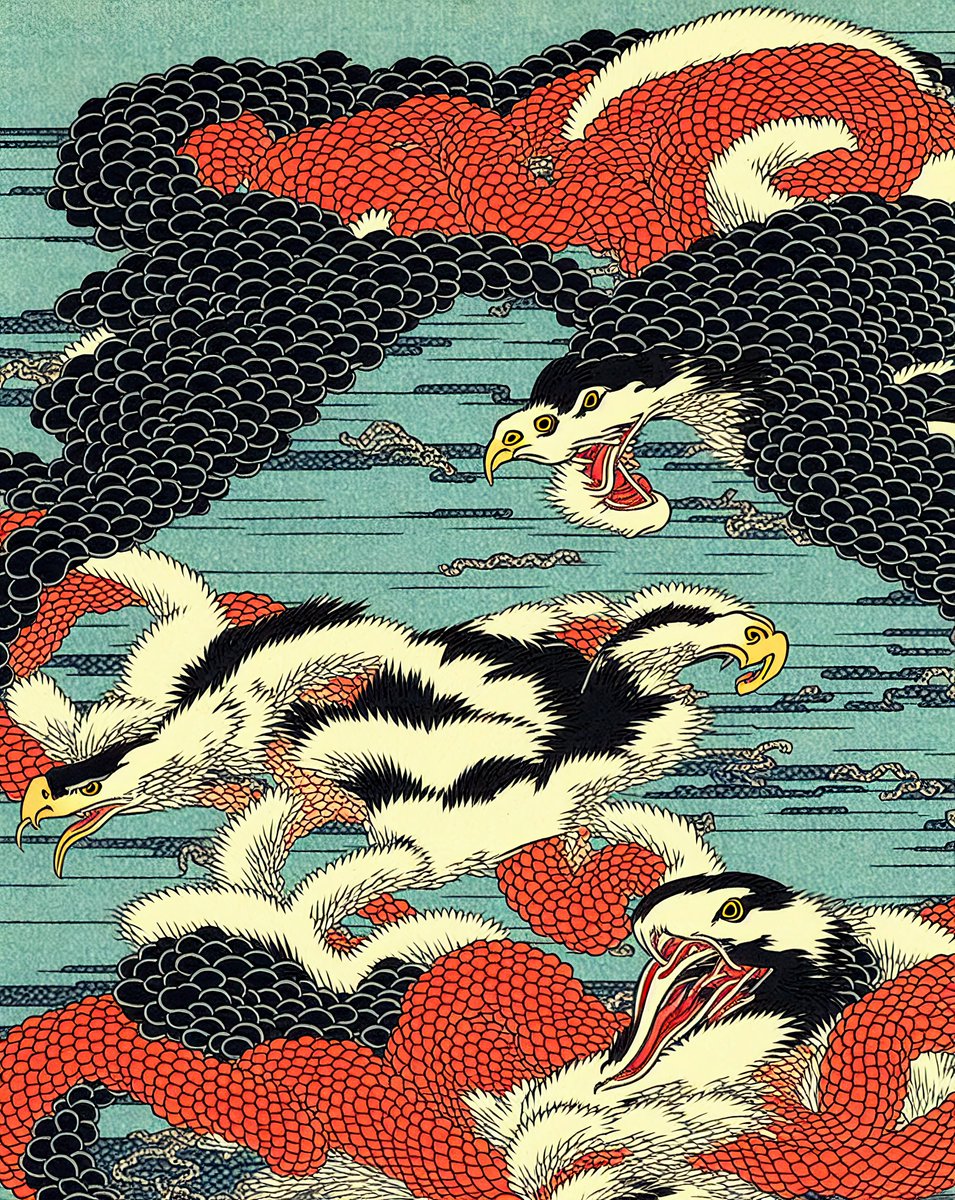 Ukiyo-e is how I originally fell in love with Art.
Placing a bid on Wabi-Sabi Syntax by <a href="/IDerech/">Derech 🈴</a> made me happy and a bit nostalgic.

The whole collection on <a href="/FellowshipAi/">FellowshipAI</a> is worth your attention.