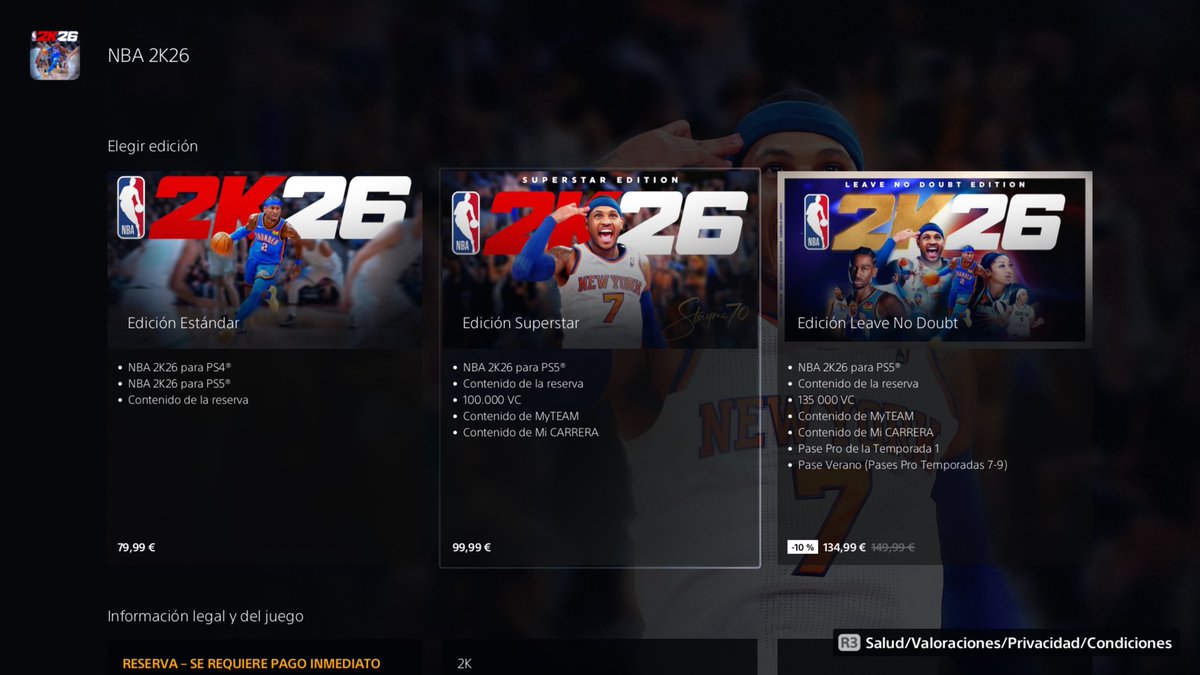 AimlessNBA's tweet image. Superstar edition is he best one, you get 100.000 vcs and early access 29th of August at 18:00. I don't get the point of the most expensive one this year tbh.
#NBA2K26