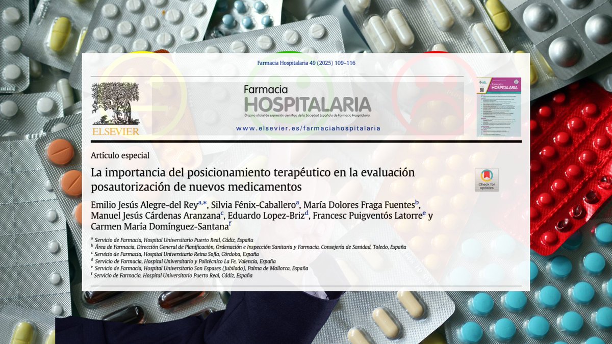 La importancia del posicionamiento terapéutico en la evaluación posautorización

• Definir el escenario clínico para nuevos fármacos
• Comparaciones con terapias estándar y evaluación multidisciplinar

<a href="/GENESIS_SEFH/">GENESIS-SEFH</a>
#RevistaFarmaciaHospitalaria 

🔗 revistafarmaciahospitalaria.es/es-la-importan…