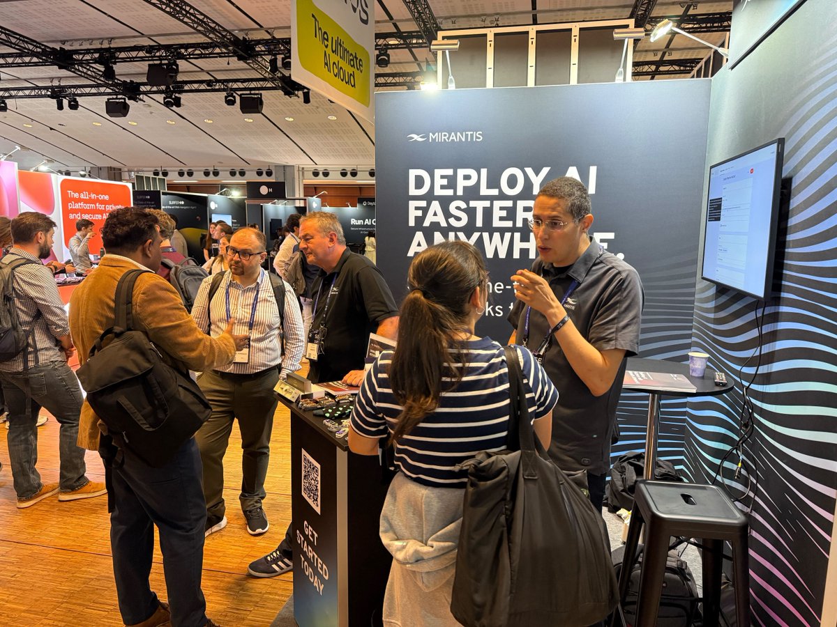 MirantisIT's tweet image. It’s the final day of RAISE Summit 2025 and we’re not slowing down.
There’s still time to swing by Mirantis booth #41 for a live k0rdent AI demo and a walkthrough of our AI Factory reference architecture. See how to simplify multi-cluster operations and scale GPU-powered AI…