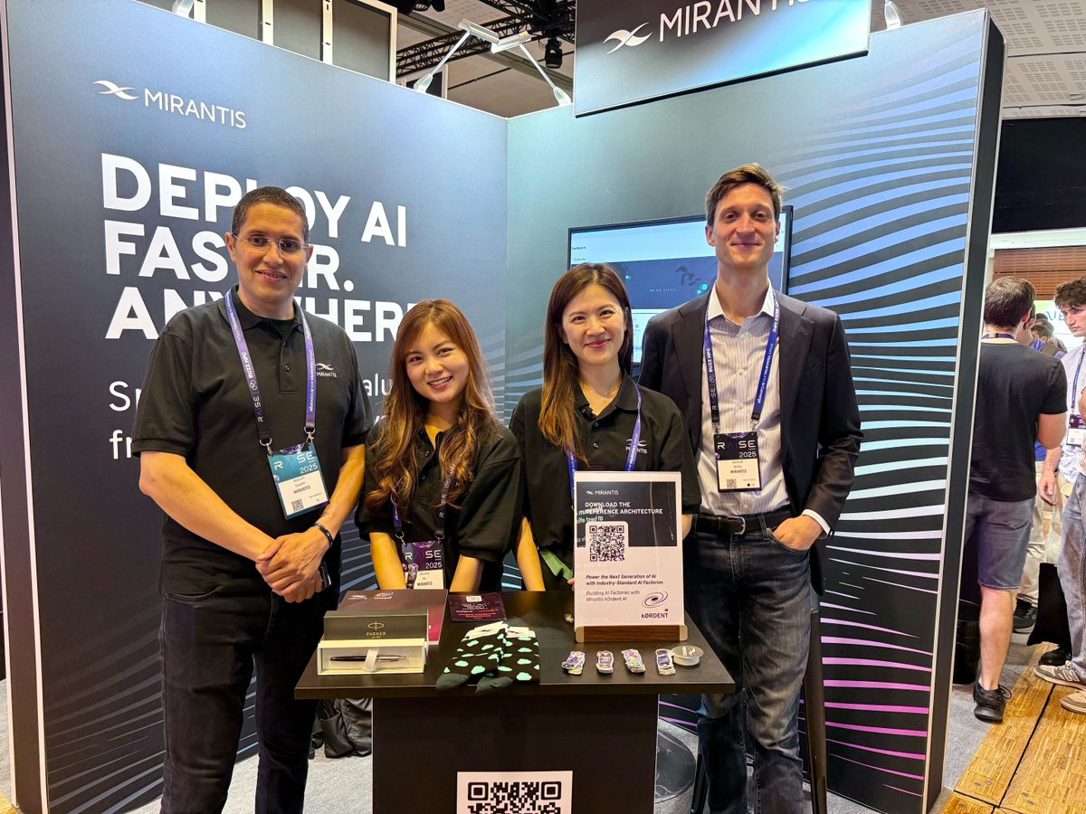 MirantisIT's tweet image. It’s the final day of RAISE Summit 2025 and we’re not slowing down.
There’s still time to swing by Mirantis booth #41 for a live k0rdent AI demo and a walkthrough of our AI Factory reference architecture. See how to simplify multi-cluster operations and scale GPU-powered AI…