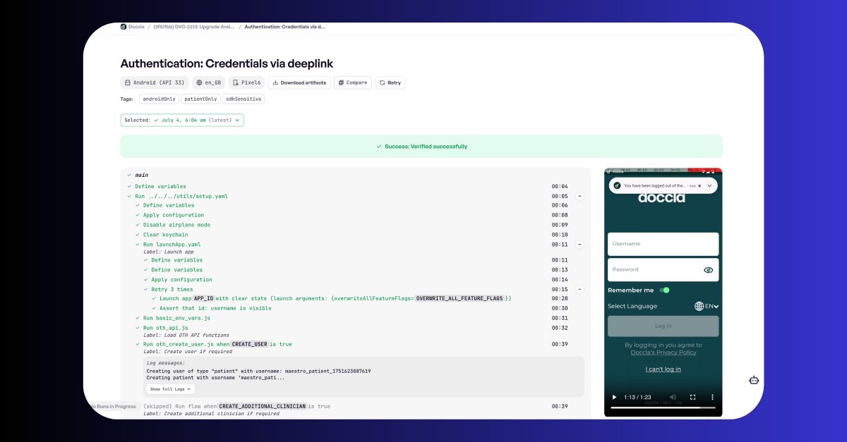 👀 NEW ON MAESTRO CLOUD: compare test runs side-by-side

Now you can easily spot what changed between runs.
from environment config to screen behavior.
Great for debugging regressions fast.

Try it out → signin.maestro.dev/sign-up