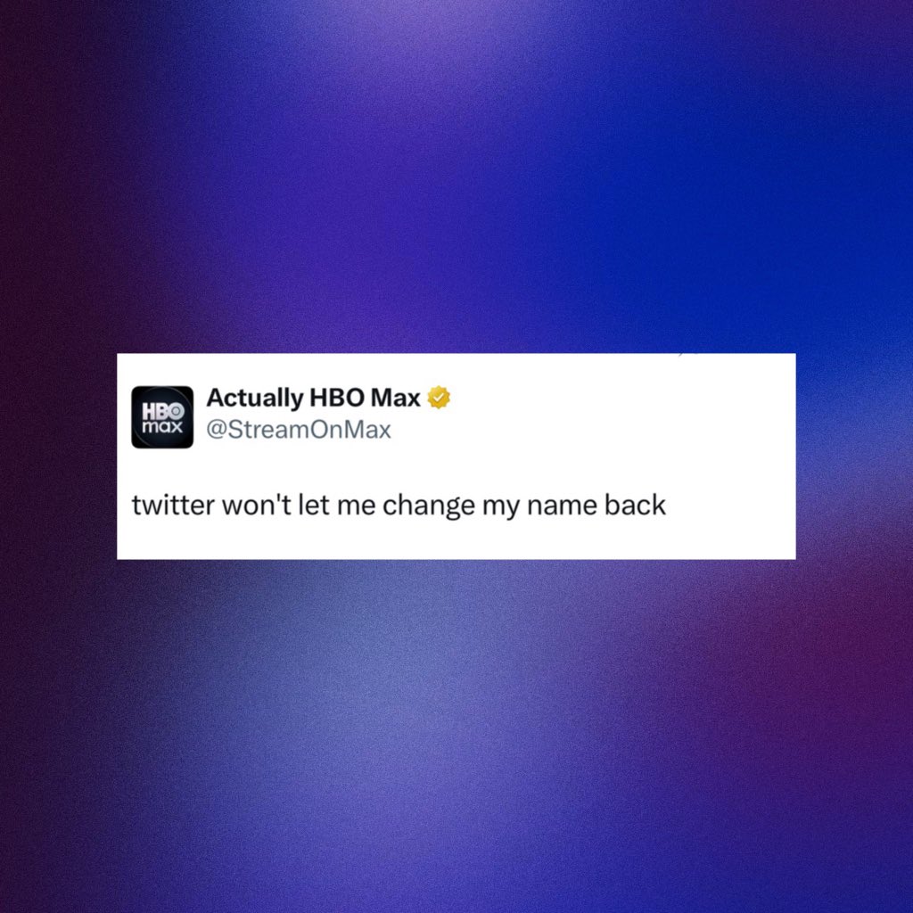 PopBase's tweet photo. HBO Max says Twitter/X is preventing them from restoring to their reinstated name. https://t.co/vBOcsoJXN2