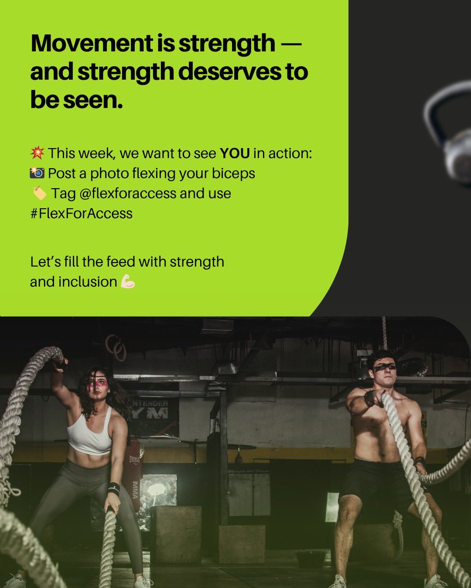 Good morning to our 💪🏻 community!
Today’s @flexforaccess #WednesdayWisdom is a reminder that movement is strength, and strength deserves to be seen.

Post a photo flexing your biceps
Tag @flexforaccess and use #FlexForAccess

#WednesdayWisdom #FlexItForward #InclusiveFitness